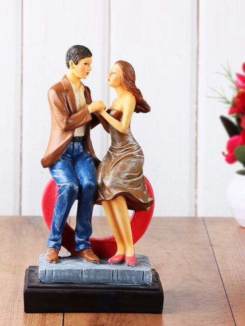 

Ferns N Petals Brown & Yellow Romantic Love Couple Showpiece