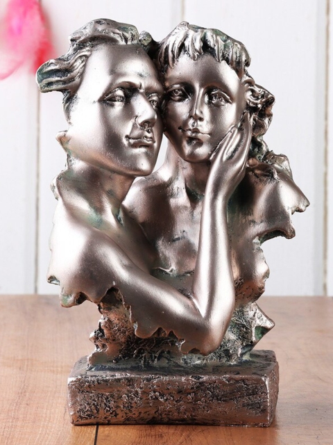 

Ferns N Petals Bronze-Toned Beautiful Couple Face Showpiece