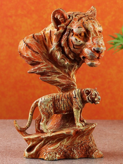 

Ferns N Petals Orange & Yellow Lion Statue Showpiece