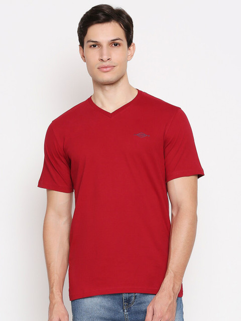 

Lee Cooper Men Red V-Neck Raw Edge T-shirt