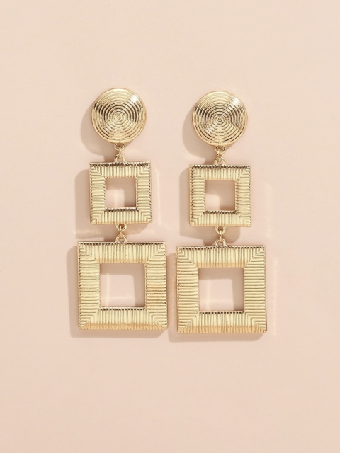 

OOMPH Gold-Toned Square Drop Earrings