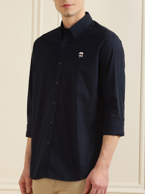 

LAGERFELD Men Navy Blue Formal Shirt
