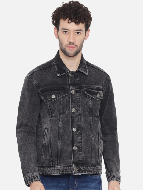 

The Dry State Men Grey Washed Denim Jacket