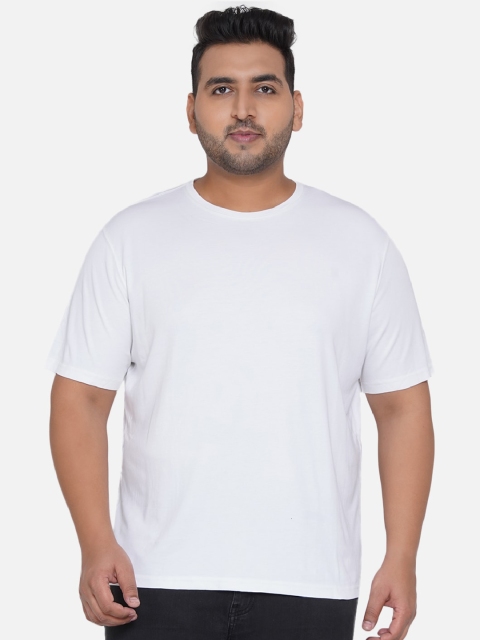 

Santonio Men White Raw Edge T-shirt