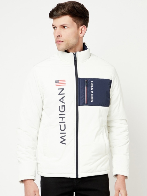 

METTLE Men White Crop Padded Jacket