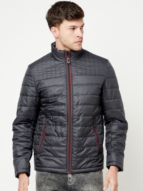 

METTLE Men Navy Blue shale Quilted Jacket