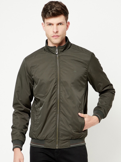 

METTLE Men Olive Green Bomber Jacket