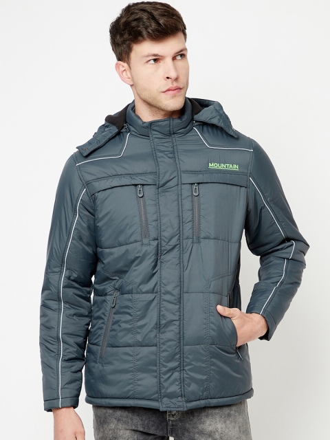 

METTLE Men Navy Blue griffin Longline Padded Jacket