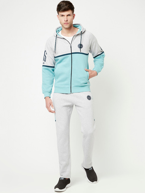 

Octave Men Blue & Grey Colourblocked Cotton Tracksuits