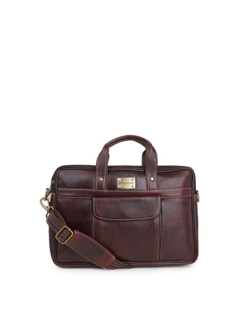 

Lapis O Lupo Unisex Brown Textured 15 Inch Leather Laptop Bag