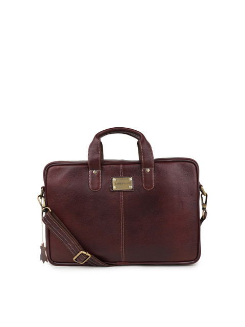 

Lapis O Lupo Unisex Brown Textured Leather Laptop Bag