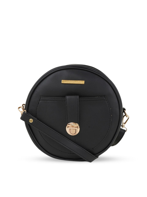 

Lapis O Lupo Black Half Moon Sling Bag with Tasselled