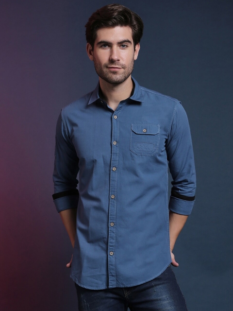 

Campus Sutra Men Blue Classic Casual Shirt
