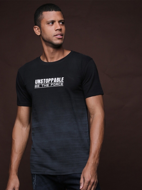 

Campus Sutra Men Navy Blue Colourblocked V-Neck Pockets Outdoor T-shirt