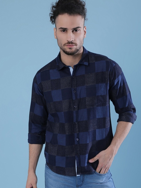 

Campus Sutra Men Blue Classic Checked Casual Shirt