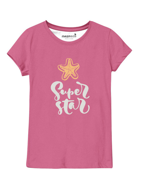 

mezmoda Girls Mauve Printed Applique T-shirt