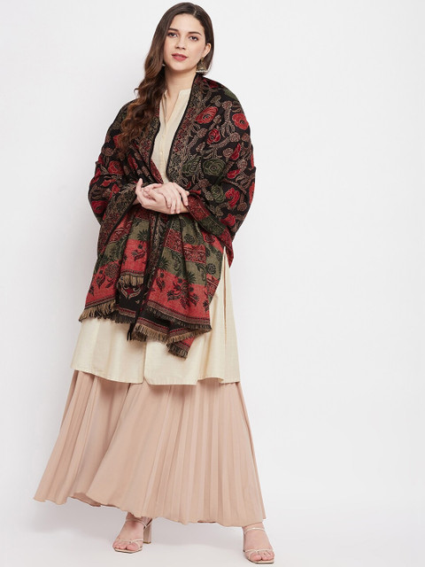 

VERO AMORE Women Black & Red Woven Design Shawl