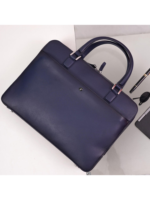 

Lapis Bard Men Blue 14 Inch Leather Laptop Bag