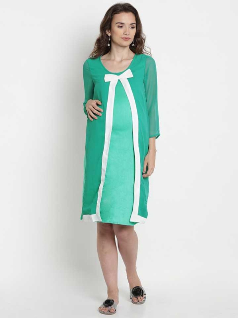 

Mine4Nine Green Maternity A-Line Dress