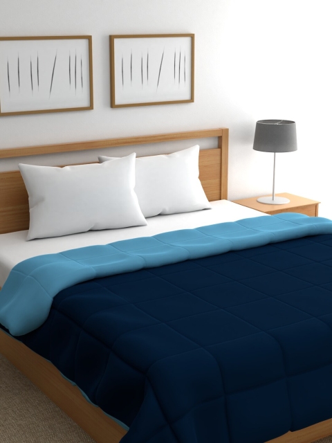 

Raymond Home Blue Microfiber AC Room 110 GSM Double Bed Quilt