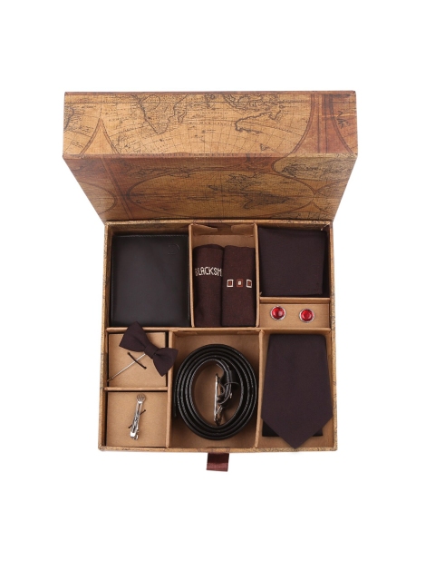 

Blacksmith Men Maroon Solid Accessory Gift Set