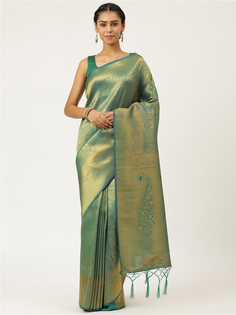 

KARAGIRI Green Woven Design Kanjivaram Silk Blend Saree