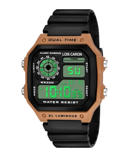 

LOIS CARON Unisex Black Dial & Black Straps Digital Watch MSW-1011