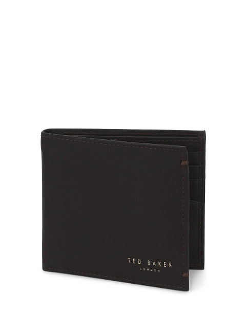 

Ted Baker Men Brown Textured Leather Two Fold Wallet
