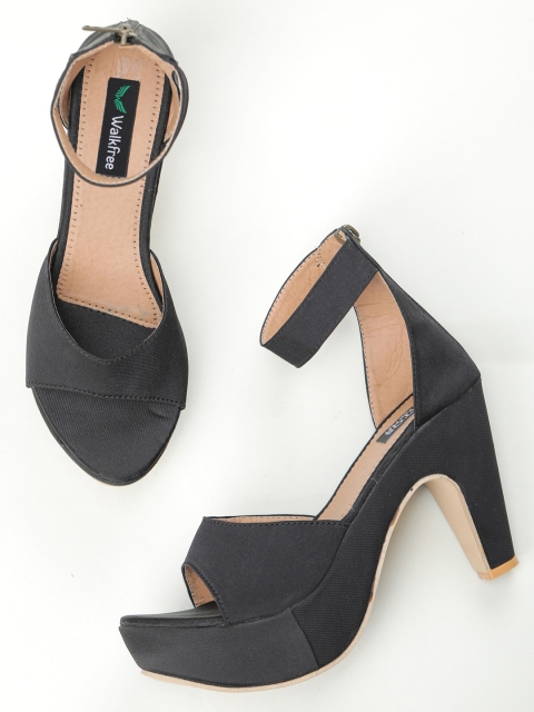 

Walkfree Black Suede Sandals with Laser Cuts