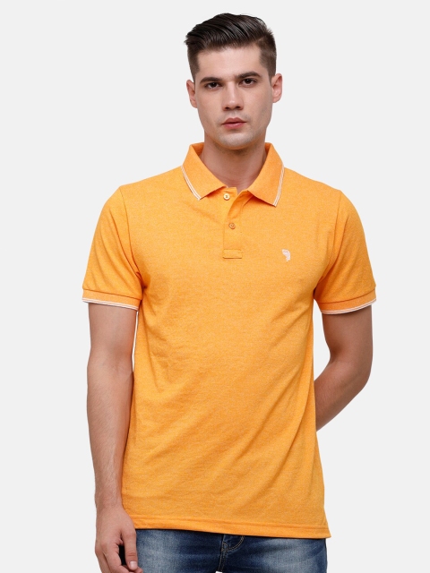 

Swiss Club Men Orange Polo Collar Slim Fit T-shirt