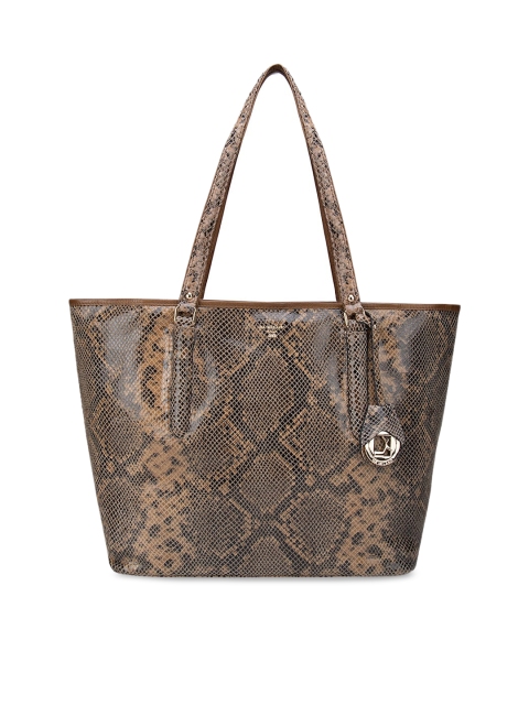 

Da Milano Beige Animal Printed Leather Structured Shoulder Bag