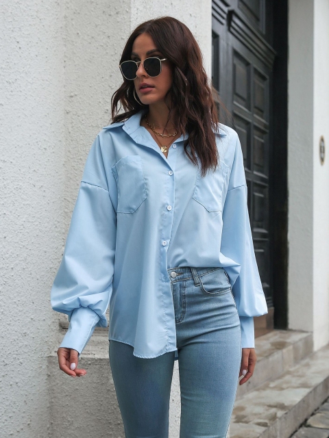 

BelleRUE Women Blue Casual Shirt