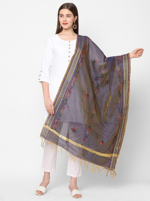 

Get Wrapped Purple & Red Embroidered Dupatta