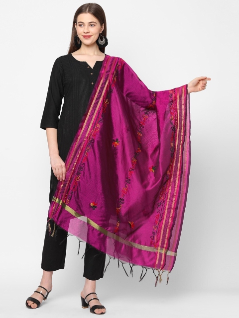 

Get Wrapped Women Pink Embroidered Dupatta