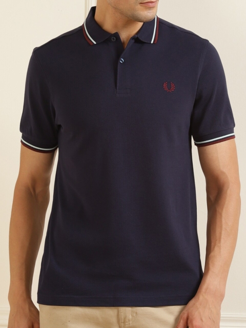 

Fred Perry Men Blue Polo Collar T-shirt