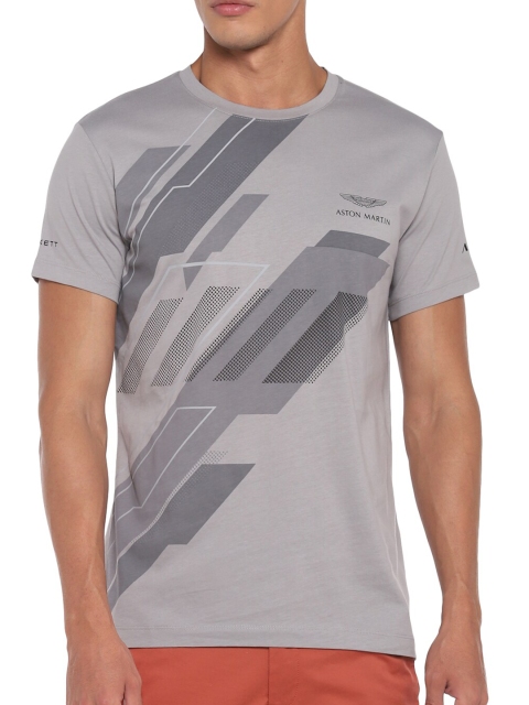 

HACKETT LONDON Men Grey Typography Printed Pockets T-shirt