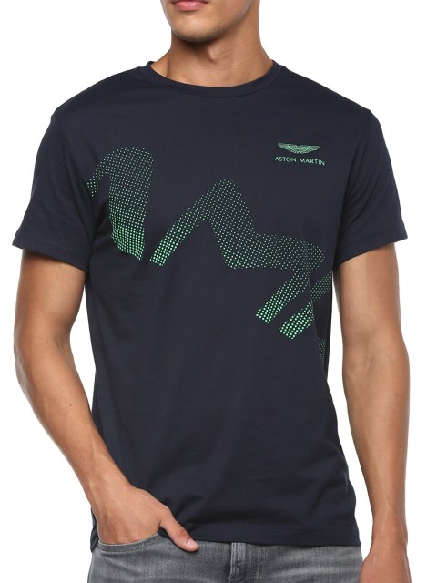 

HACKETT LONDON Men Navy Blue Printed Pockets T-shirt
