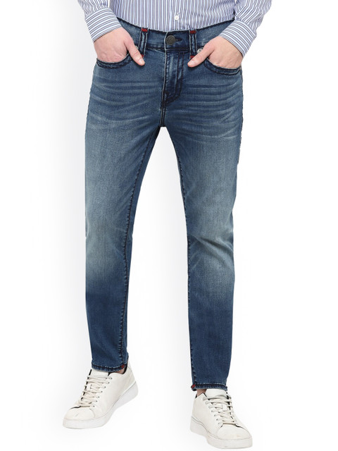 

True Religion Men Blue Heavy Fade Stretchable Jeans