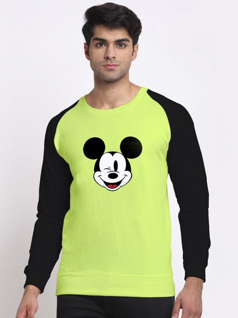 

Friskers Men Lime Green Mickey Mouse Printed Sweatshirt