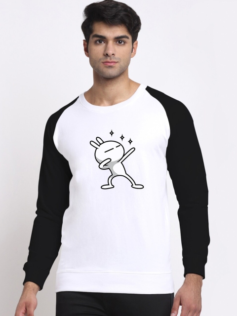 

Friskers Men White Colourblocked Round Neck Sweatshirt