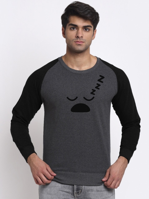

Friskers Men Grey Colourblocked Round Neck Sweatshirt