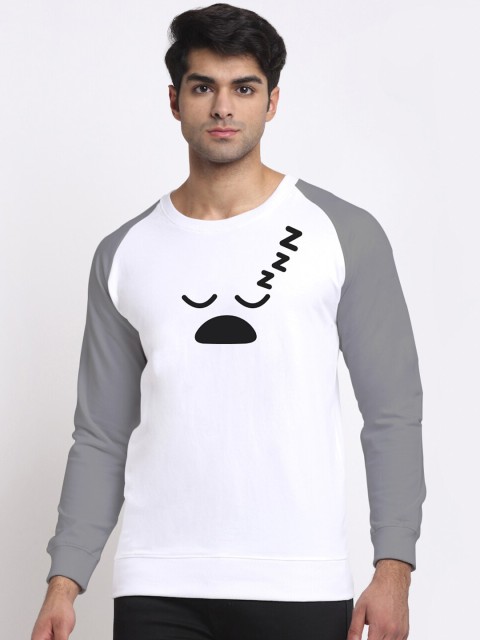 

Friskers Men White & Grey Printed Sweatshirt