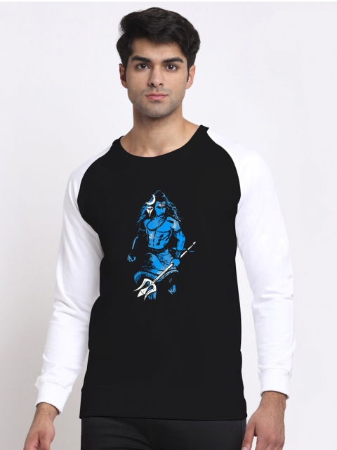 

Friskers Men Black Colourblocked Round Neck Sweatshirt