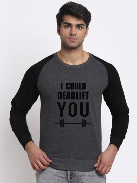 

Friskers Men Grey & Black Printed Sweatshirt