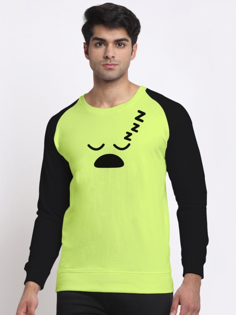 

Friskers Men Lime Green & Black Printed Sweatshirt
