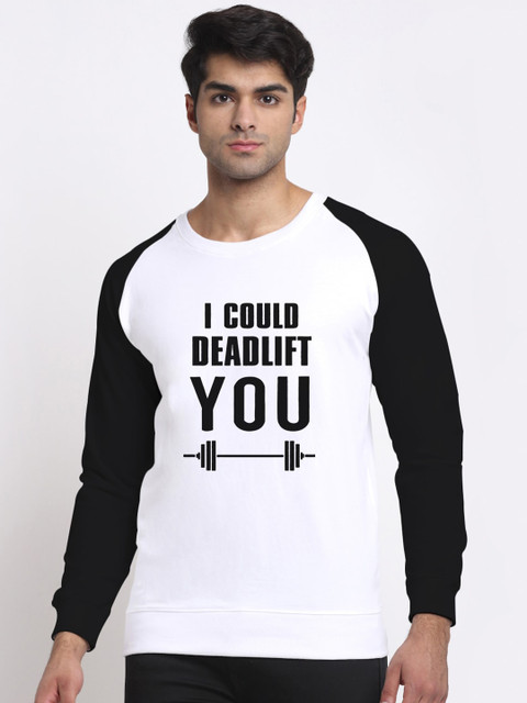 

Friskers Men White Colourblocked Round Neck Sweatshirt