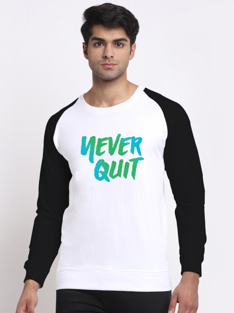 

Friskers Men White Colourblocked Round Neck Sweatshirt