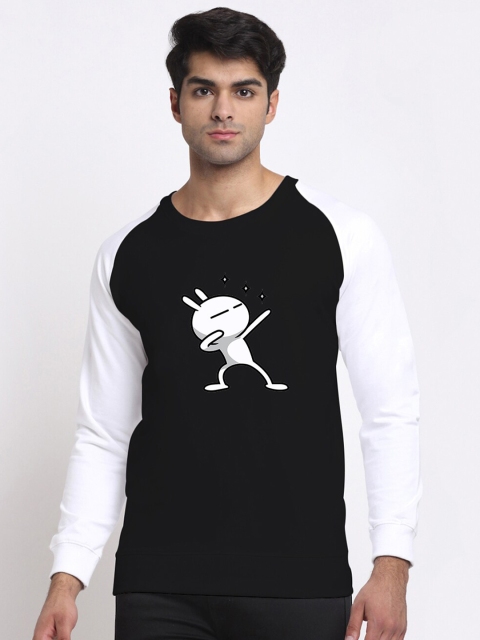 

Friskers Men Black Colourblocked Round Neck Sweatshirt