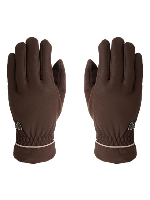 

FabSeasons Unisex Brown Solid Touchscreen Enabled Hand Gloves