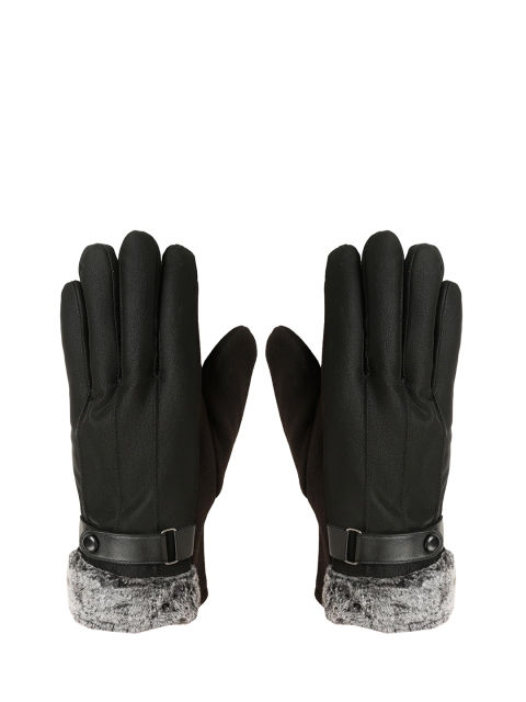

FabSeasons Black Textured Touchscreen Enabled Hand Gloves